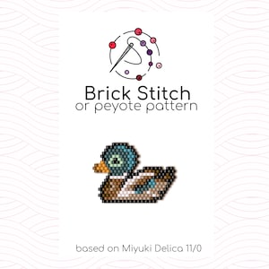 Wild Duck Brick Stitch Pattern - Brick or peyote stitch pattern based on Miyuki Delica seed beads