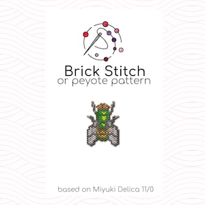 Fly Brick Stitch Pattern - Brick or peyote stitch pattern based on Miyuki Delica seed beads