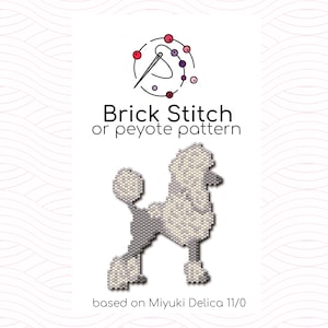 Poodle Brick Stitch Pattern - Brick or peyote stitch pattern based on Miyuki Delica seed beads