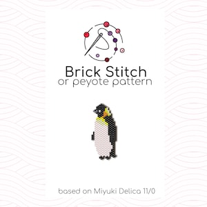 Pinguin Brick Stitch Pattern - Brick or peyote stitch pattern based on Miyuki Delica seed beads