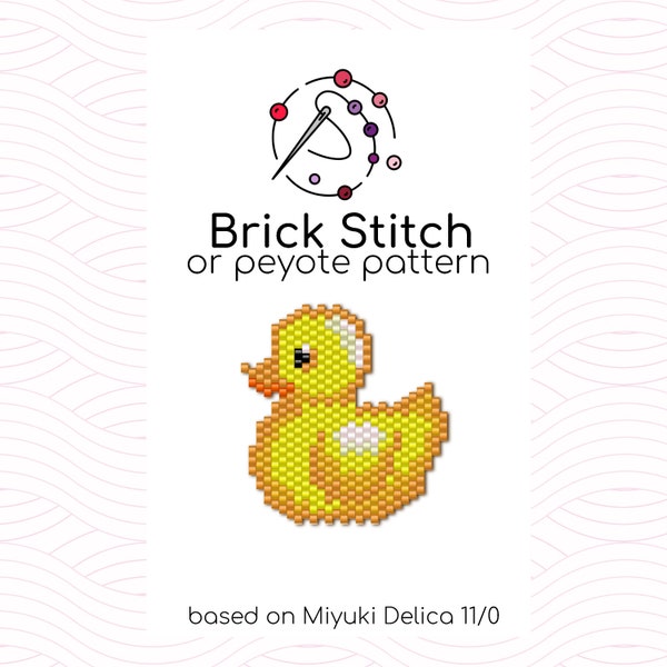 Canard pour le bain Brick Stitch Pattern - Modèle de brick ou de peyotl à base de perles de rocaille Miyuki Delica