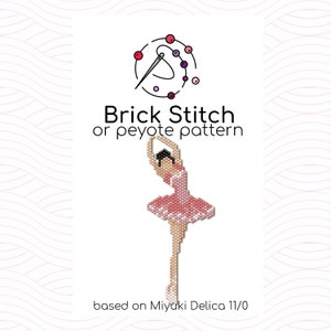 Ballerina Brick Stitch Pattern - Brick or peyote stitch pattern based on Miyuki Delica seed beads