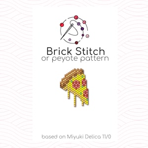 Pepperoni Pizza Brick Stitch Pattern - Brick or peyote stitch pattern based on Miyuki Delica seed beads