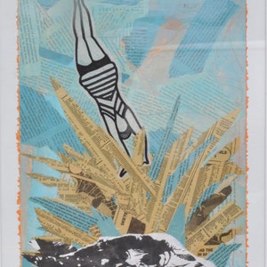 Head First - Fine Art, Mixed Media, Collage,