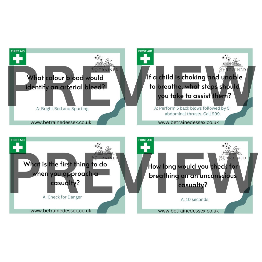 First Aid Quiz Cards Etsy