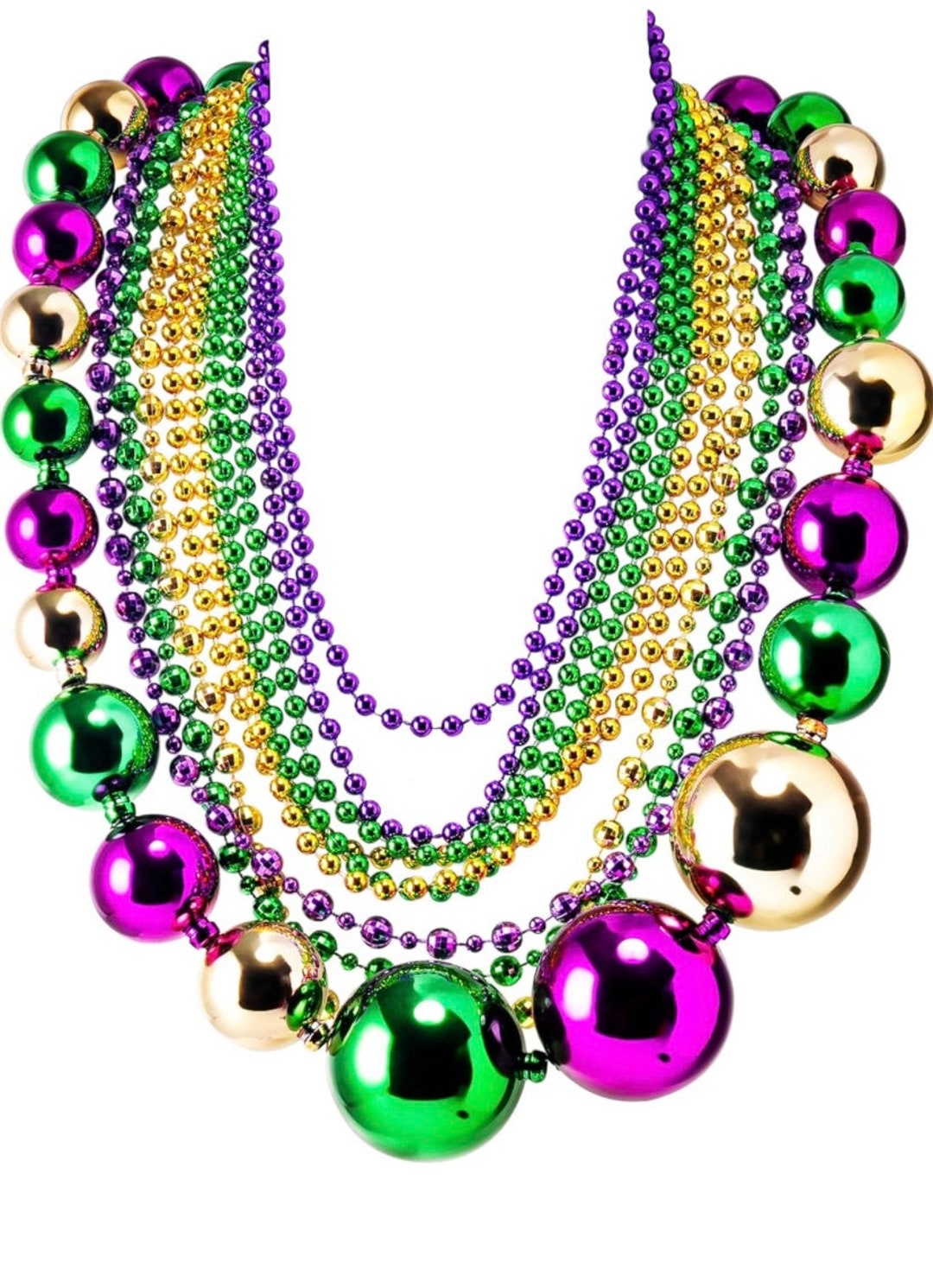 Mardi Gras Jumbo Beads Necklace Set Etsy