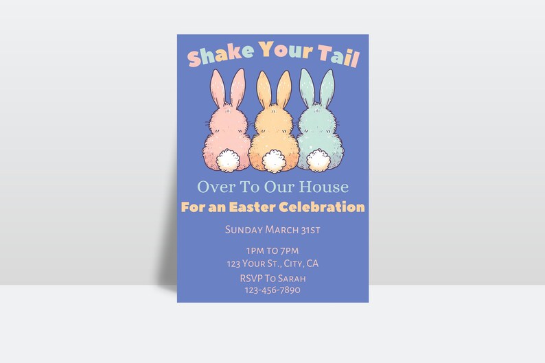 Printable Invitation Easter Invitation Digital Invitation Canva Temple ...