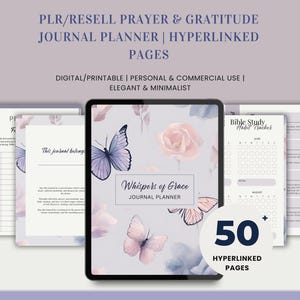 Prayer Journal Planner PLR Bible Journal Prayer Board PLR Christian Journal Bible Study Guide Digital Journal Bible Canva Journal Template