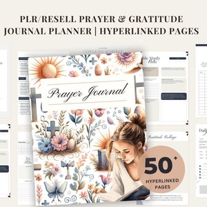 PLR Prayer Journal Template Digital Bible Study Guide Journal Devotional Journal Hyperlinked Bible Study Template Christian Journal Planner
