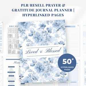 Bible Journal Planner Christian Journal Bible Study Journal PLR Prayer Journal Planner Prayer Board Kit Hyperlinked Bible Study Guide MRR