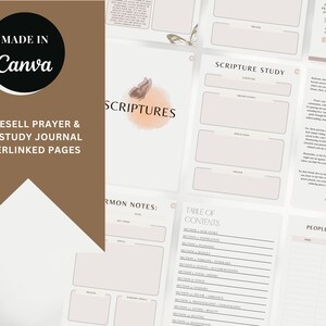 PLR Prayer Journal Digital Bible Journal Planner Sermon Notes ...