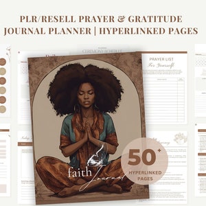 Christian Journal PLR Prayer Journal Bible Journal Hyperlinked Bible Study Journal Bible Study Guide Christian Canva Journal Template