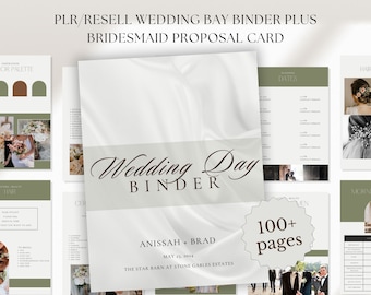 PLR/Resell The Ultimate Wedding Day Binder Template + Bridesmaid Proposal Template | Wedding Checklist | Hyperlinked Digital Planner
