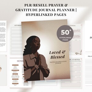 PLR Prayer Journal Digital Bible Journal Planner Sermon Notes Hyperlinked Bible Study Guide Christian Journal Prayer Board Kit KDP Prayer