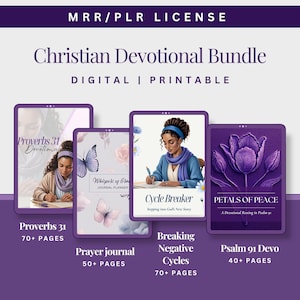 Prayer Journal Bundle: Christian Devotional Templates (PLR/MRR) Digital Download