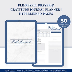 PLR Prayer Journal, Bible Journal, PLR, Resell, Hyperlinked Bible Study Guide, Digital Journaling Bible, Canva Journal Template | MRR
