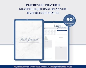 PLR Prayer Journal, Bible Journal, PLR, Resell, Hyperlinked Bible Study Guide, Digital Journaling Bible, Canva Journal Template | MRR