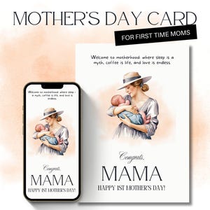 Primeiro cartão de dia das mães para mãe Cartão-presente Presente para mãe de primeira viagem Kits faça você mesmo para o dia das mães Cartão de aniversário para minha filha Mãe de primeira viagem Sentimental