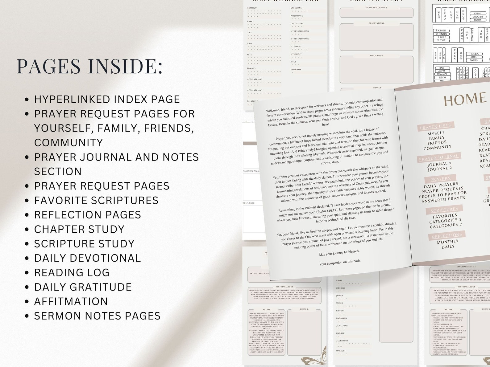 PLR Prayer Journal Digital Bible Journal Planner Sermon Notes ...