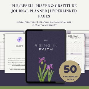 Prayer Journal PLR Bible Journal Planner Christian Journal Bible Study Journal PLR Prayer Journal Planner Prayer Board Kit Hyperlinked Bible