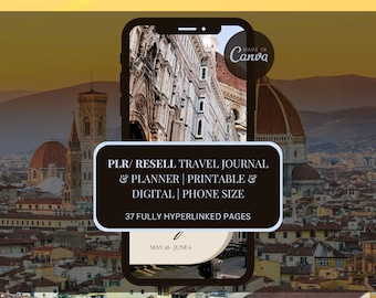 Travel Itinerary Mobile Template | PLR/Resell | Mobile Itinerary | Travel Guide | Trip Itinerary | Traveling Guide | Travel Business
