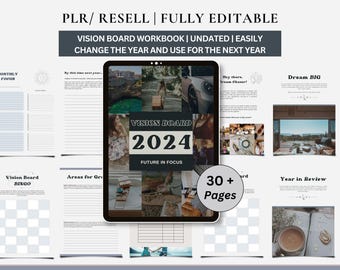 2025 Goal Planner Manifestation PLR Vision Board Workbook, Vision Board Bingo, Printable PDF, Manifestation Workbook, Vision Board Template
