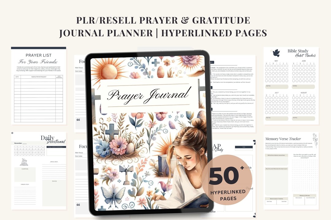 PLR Prayer Journal for Women Sermon Notes Bible PLR Devotional Template ...