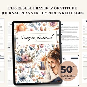 PLR Prayer Journal for Women Sermon Notes Bible PLR Devotional Template Bible Study Devotional Journal Digital Christian Planner