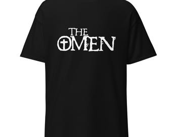 Camiseta de fan art de La Profecía: Merchandising de películas de terror, diseño de la Cruz del Diablo Negro