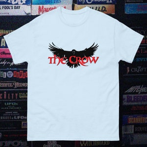 Camiseta con fan art de El Cuervo, terror, Halloween, años 90, clásico de culto