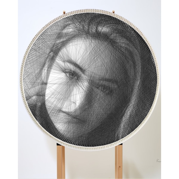 Create Your Own Unique Thread Painting with our DIY String Art Kit — Personalized portrait — DIY Wall Art Handmade Gift