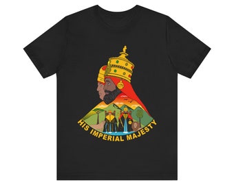 Rastafari coronation Unisex Short Sleeve Tshirt. Rasta , His Imperial Majesty Emperor Haile Selassie I and Empress Menen,