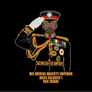 Rastafari Portrait, His Imperial Majesty Emperor Haile Selassie I, Conquering lion of Judah.