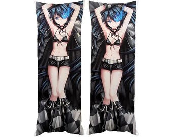 Double Sided Miku Dakimakura - Soft Anime Hug Pillow, Black Rock Inspired Design, Premium Quality, Perfect for Cuddling, Ideal Gift for Fans