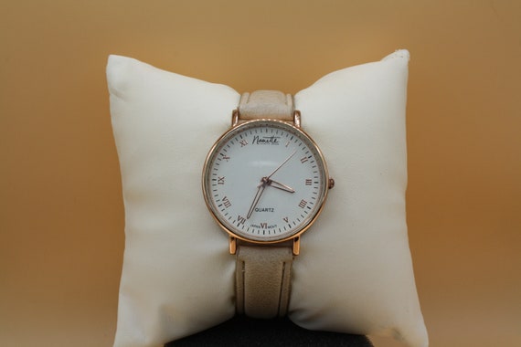 Unisex Rose Gold Tone Fashion Watch with Leather … - image 3