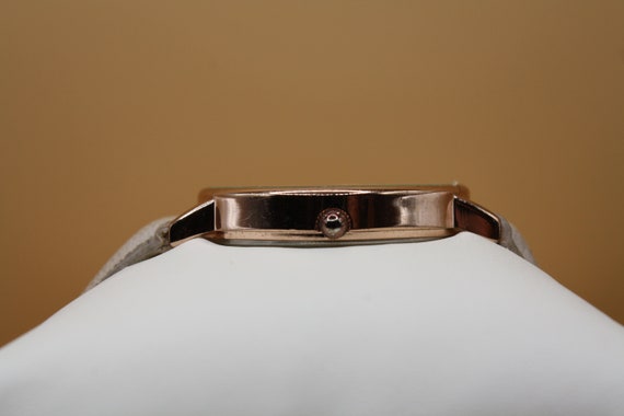 Unisex Rose Gold Tone Fashion Watch with Leather … - image 6