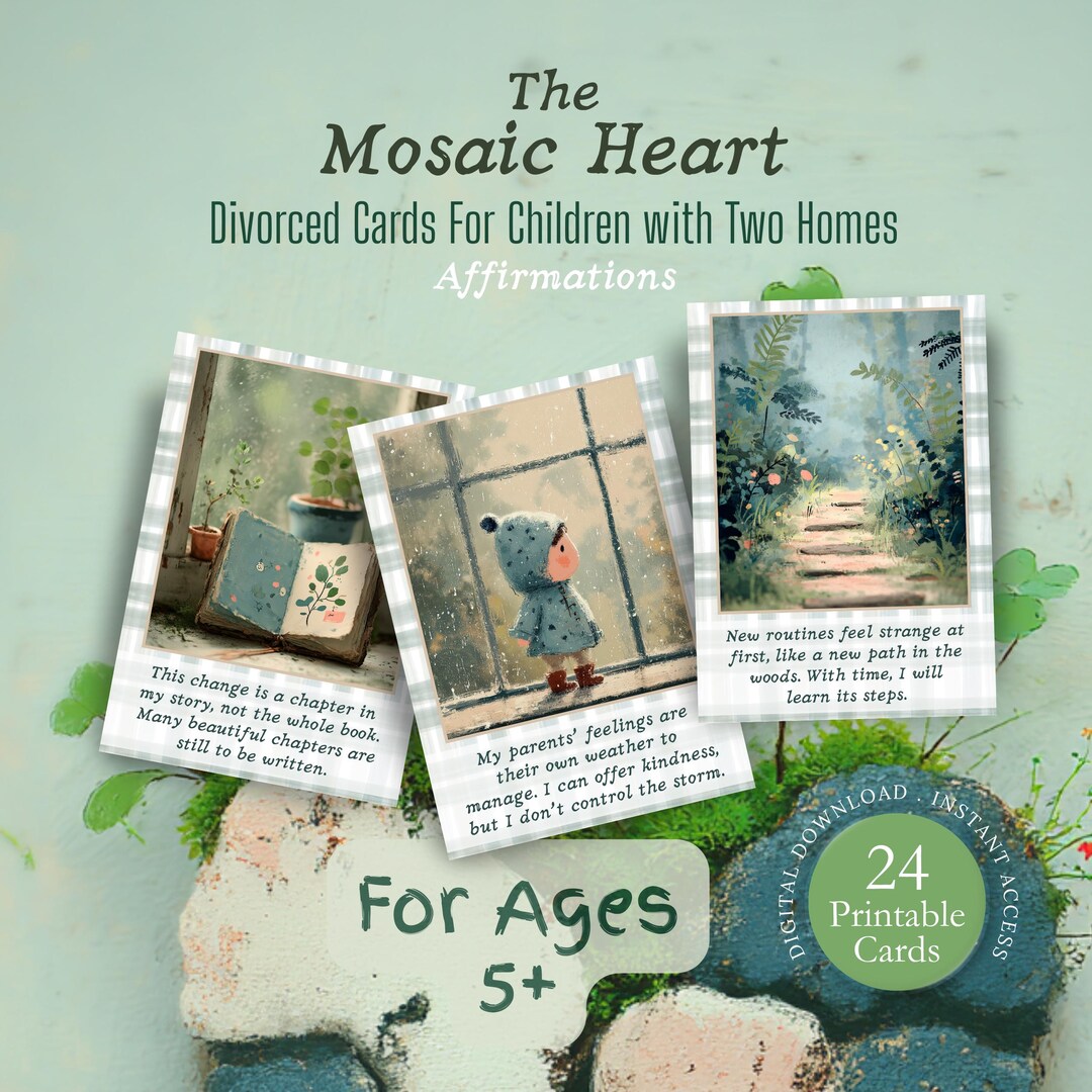 Divorce Cards for Kids | Printable Affirmation Deck | Children With Two ...