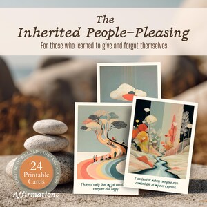 People-Pleasing Recovery Affirmation Cards | Printable Deck for Learning to Say No, Setting Healthy Boundaries | Self Reclamation Support