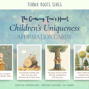 24 Children Uniqueness Affirmation Cards, Confidence Building Printable Deck, Positive Talk for Kids, Self Esteem Inner Strength Development
