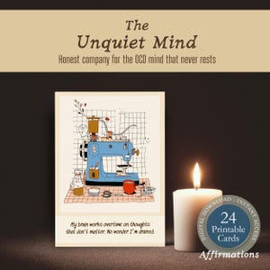 Cartões de Afirmações para TOC | Baralho Imprimível para Pensamentos Intrusivos, Mente Acelerada, Vergonha e Rituais | Ferramentas de Apoio à Saúde Mental | Autocuidado
