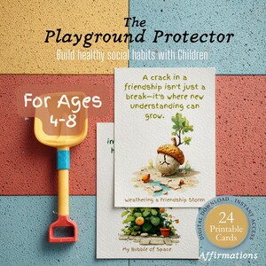 Vänskapskort för barn | Utskrivbar kortlek mot social ångest | Att få vänner och förebygga mobbning | Barn i åldrarna 4-8 | SEL-verktyg