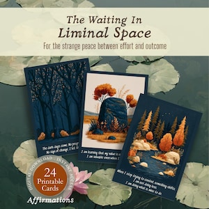 Exhausted Waiting in Liminal Space Affirmation Cards | Printable Deck for Uncertainty, Control Surrender, Being Idle, Unpredictable Outcomes