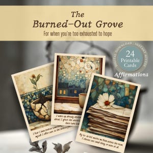 Tarjetas de afirmación sobre el agotamiento laboral / Baraja imprimible para el agotamiento laboral, la ansiedad, la vergüenza / Apoyo emocional, fatiga por compasión y herramientas de autocuidado