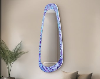 Grande specchio da ingresso a figura intera, specchio da bagno lungo e moderno