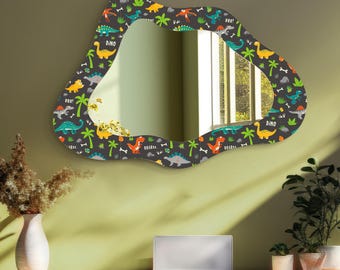 Dinosaur Mirror wall art; Kids Nursery Room Decor
