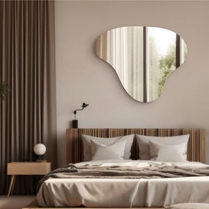 Asymmetrical Mirror Irregular Mirror for Home Decor , Hanging Mirror Over Dresser , Irregular Shape Mirror for Bedroom