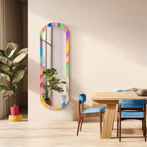 Framed Oval Mirror Wall Decor , Full Length Oval Bathroom Mirror , Elegant Bedroom Wall Mirror , Pill Shaped Mirror