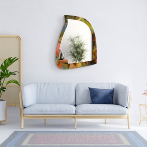 Irregular Modern Mirror , Asymmetrical Bathroom Wall Decor Aesthetic , Unique Mirror for Home Decor