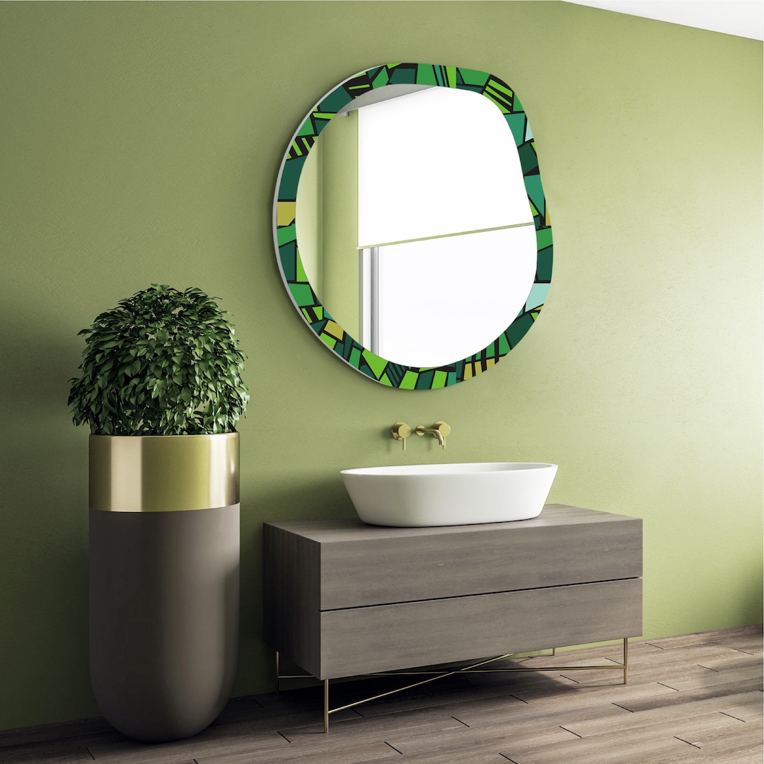 Round Mirror for Bathroom , Circle Mirror Wall Decor , Colorful Mirror ...