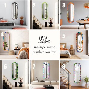 Ingelijste ovale spiegel wanddecoratie, ovale badkamerspiegel over de volledige lengte, elegante wandspiegel slaapkamer, pilvormige spiegel afbeelding 8